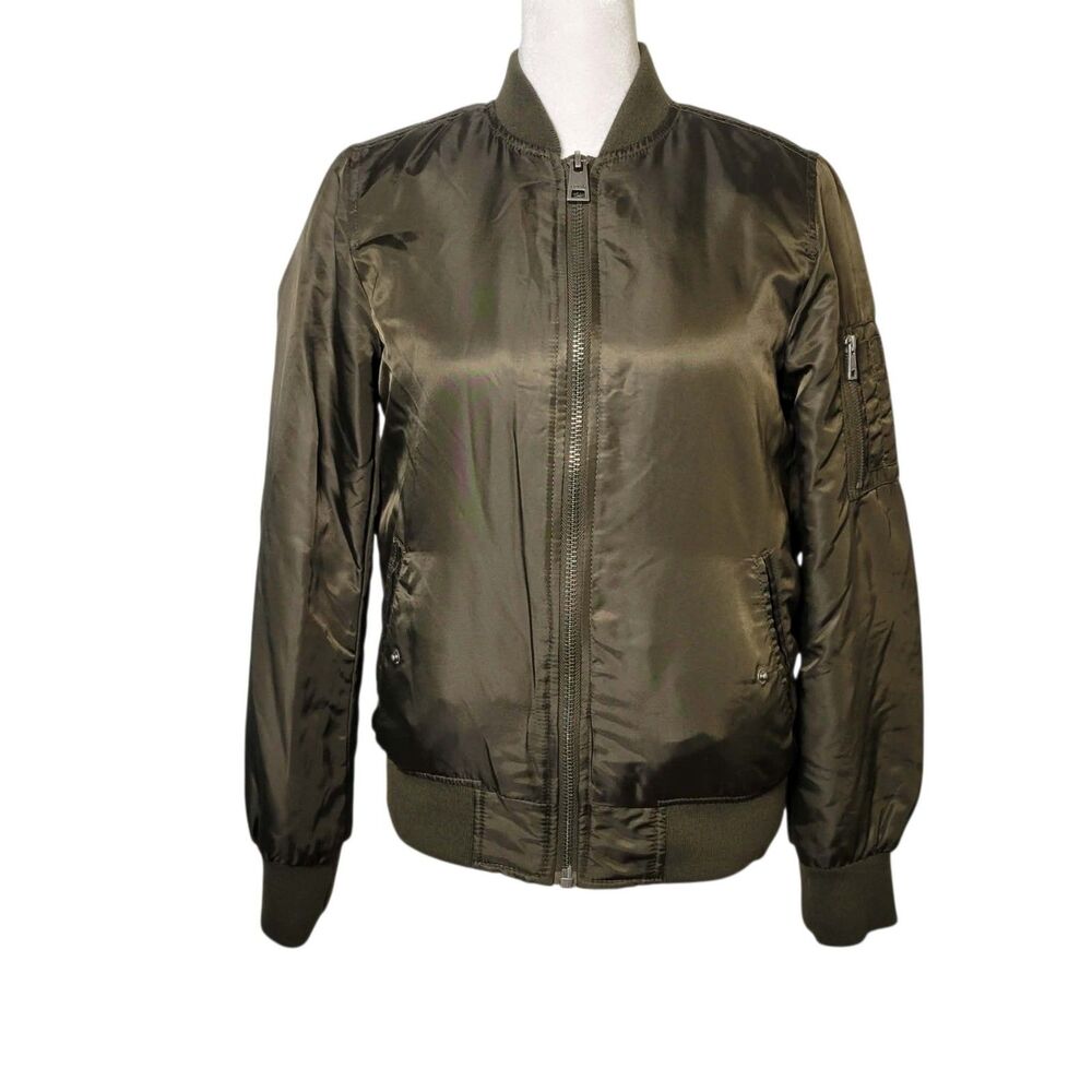 Levi's Women's Satin Flight Bomber Jacket XS Military Aviator Gorpcore Utility